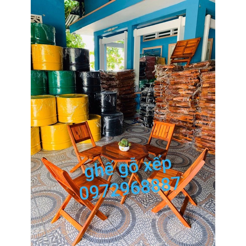 Bàn ghế cafe gỗ xếp,bàn ghế trà chanh,bàn ghế gỗ trà sữa xếp gọn