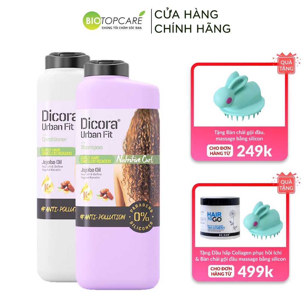 Dầu gội , dầu xả dành cho tóc xoăn Dicora Urban Fit chiết xuất tinh dầu Jojoba 400ml BioTopcare Official - TN131