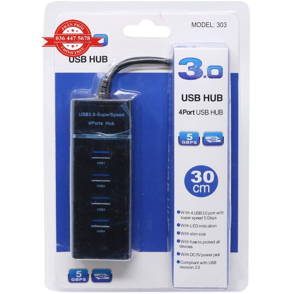 Hub chia USB 3.0 Superspeed 4 Port