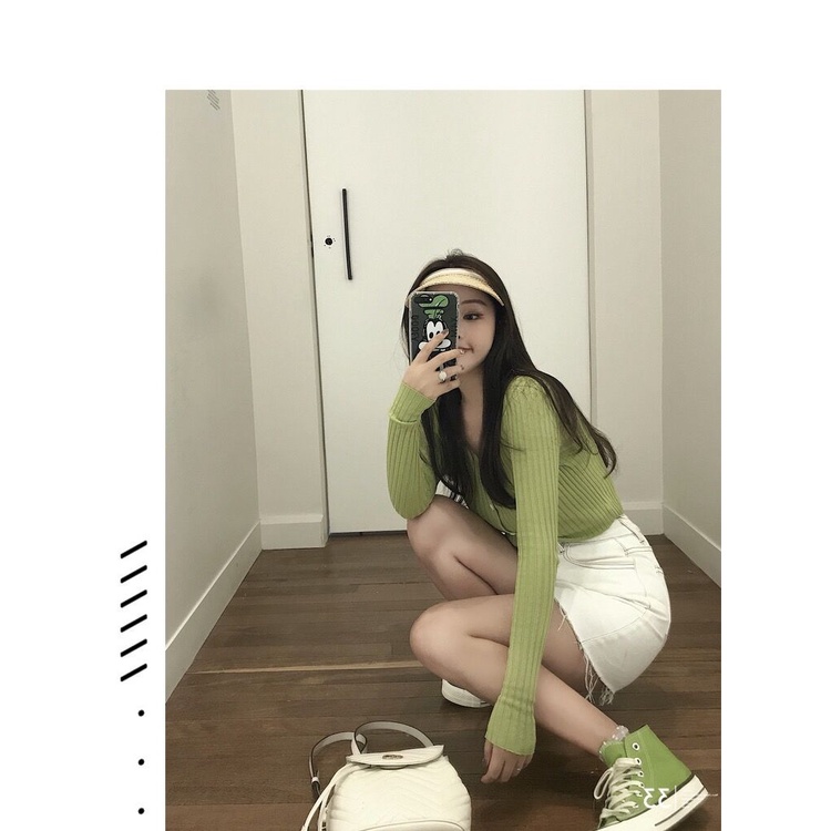 SUXI Áo Khoác Cardigan Dệt Kim Tay Dài Cổ Chữ V Chống Nắng Thiết Kế Mới Thời Trang Theo Phong Cách