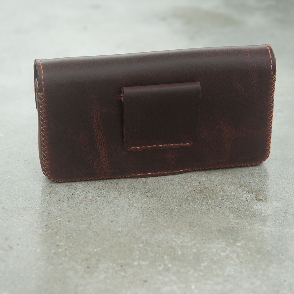 Bao điện thoại kép cho 2 máy - Bao da đeo hông handmade thủ công - Da thật nhập khẩu