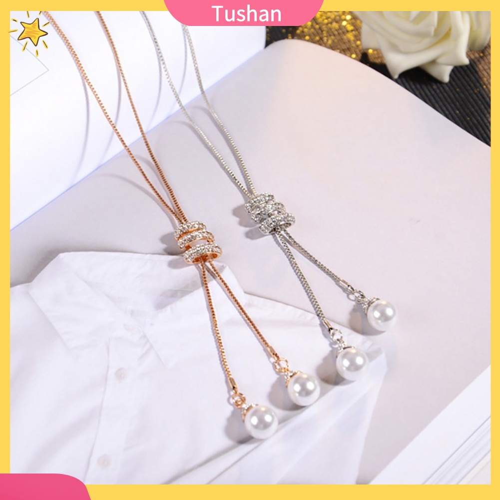 Dây chuyền nữ mặt ngọc trai giả đính kim cương nhân tạo thời trang