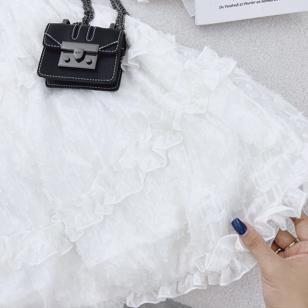 Đầm lông vũ cut out hở lưng H3721 (hình thật trên sàn) | BigBuy360 - bigbuy360.vn