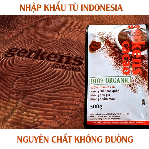 500g Bột Ca Cao nguyên chất Gerkens nhập khẩu Indonesia