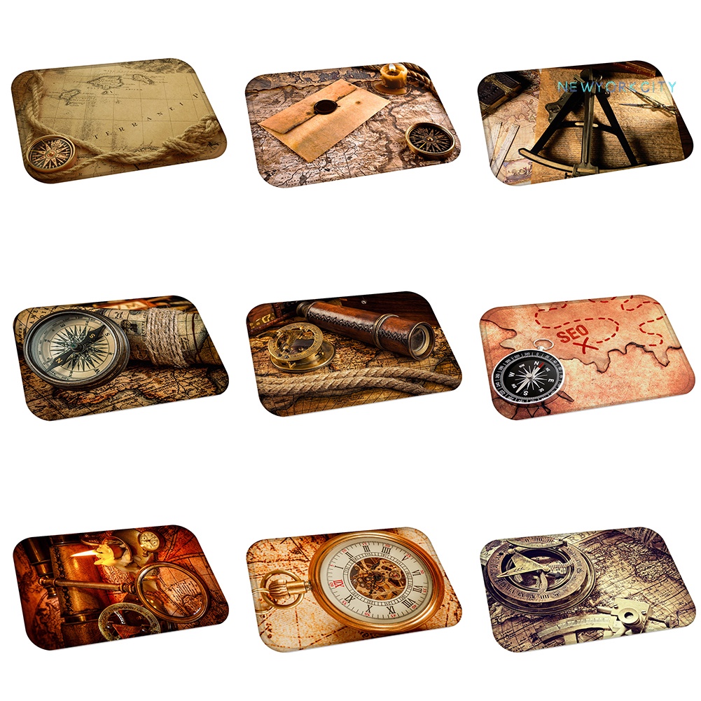 Thảm Lót Sàn Mềm Mại Chống Trượt Hình La Bàn Độc Đáo