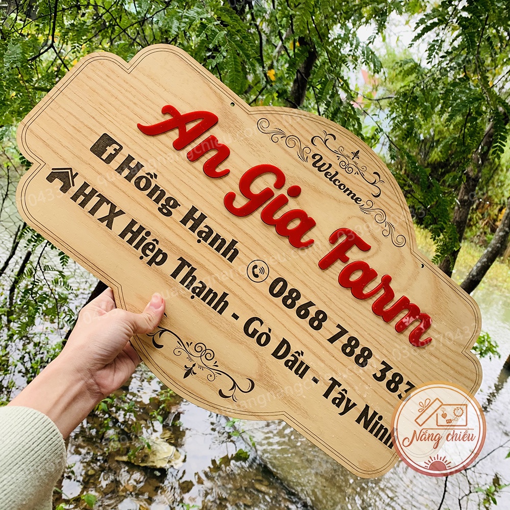 Bảng Gỗ - Khắc Tên Shop - Chụp Ảnh - Check in Sản Phẩm