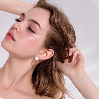 Korean style irregular three circle earrings