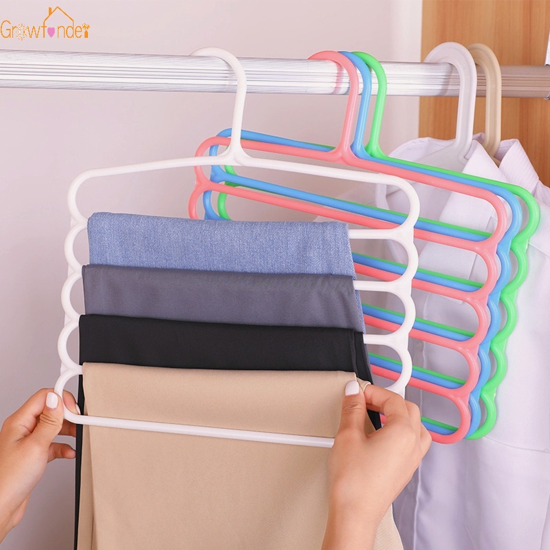 1 Móc Treo Quần Áo 5 Tầng Nhiều Màu Chống Trượt