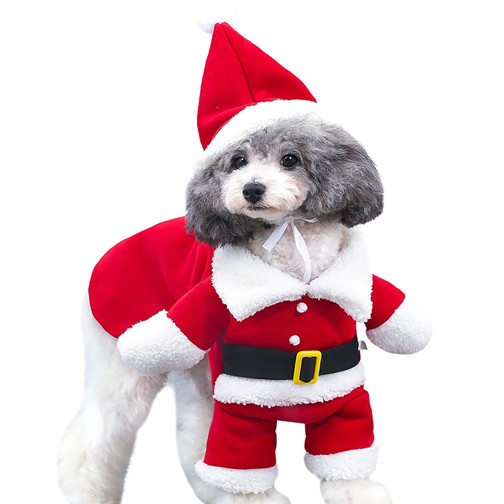 Áo Khoác Hình Ông Già Noel Giữ Ấm Mùa Đông Cho Thú Cưng