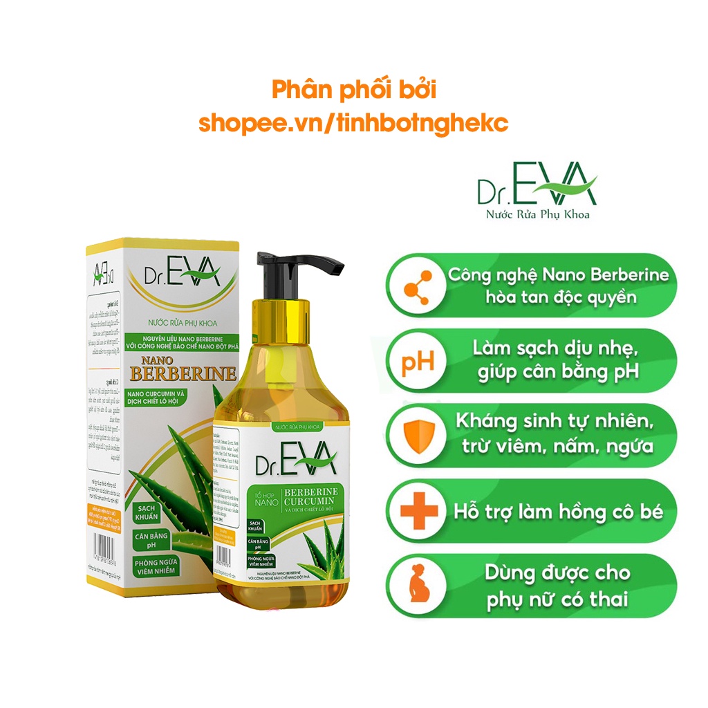 Dung dich vệ sinh phụ nữ DR.EVA hỗ trợ giảm Nấm Ngứa, An Toàn Cho Da