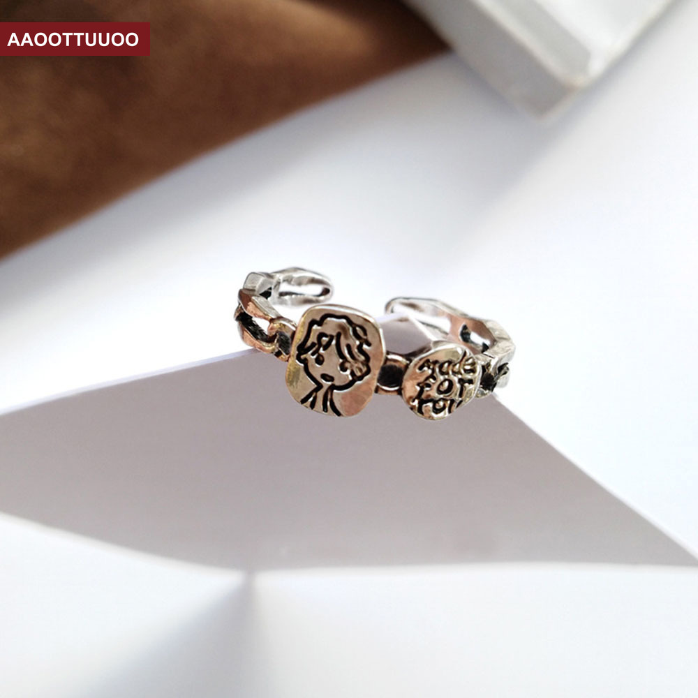 Nhẫn Hở Hình Cô Gái Phong Cách Cổ Điển Dễ Thương