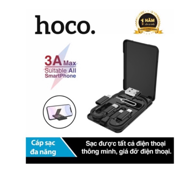 Cáp sạc nhanh đa năng Hoco U86, hỗ trợ sạc tất cả điện thoại đang có trên thị trường