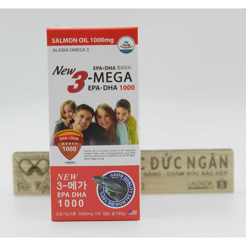 Omega 3 Alaska [Dầu cá hồi] - hộp 100 viên- Bổ não, tăng cường thị lực, giảm nguy cơ các vấn đề về tim mạch