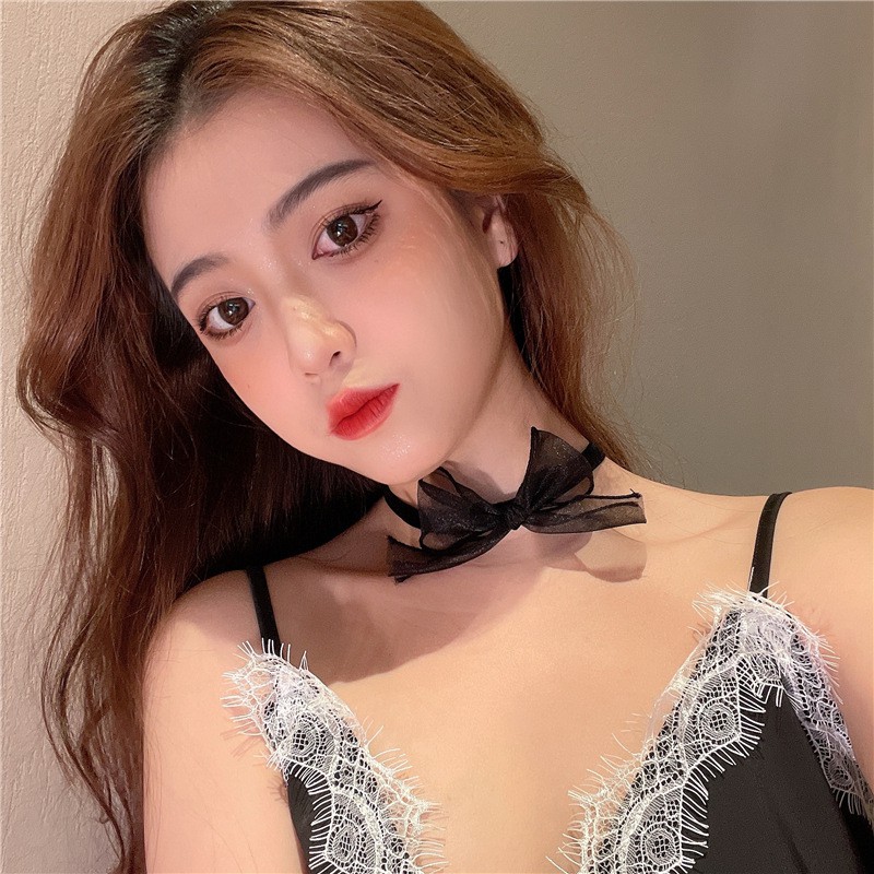 Choker phối ren hình nơ phong cách Hàn Quốc cho nữ C277