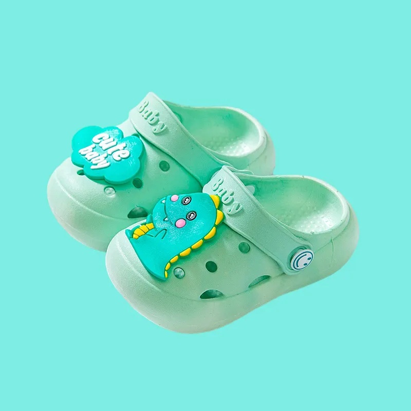 Dép Sandal Đế Dày Chống Trượt Họa Tiết Khủng Long Hoạt Hình Thời Trang Mùa Hè Cho Bé Trai Và Gái