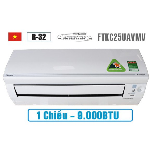 Điều hòa Daikin 1 chiều 9.000BTU inverter FTKC25UAVMV