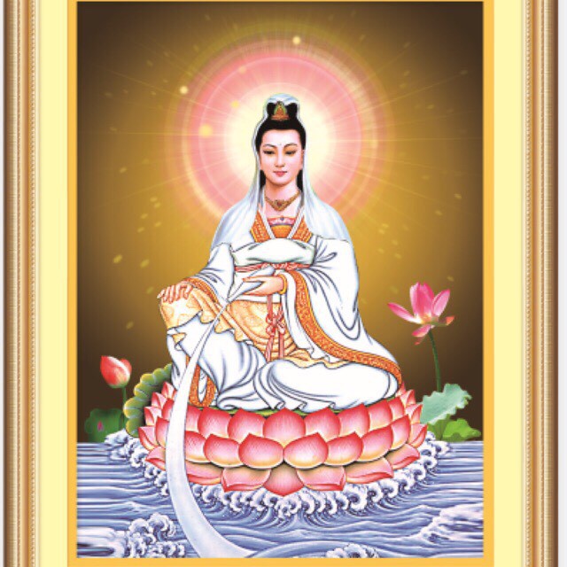 TRANH ĐÍNH ĐÁ Phật Bà Quan Thế Âm Bồ Tát 88729 (60x45) chưa đính