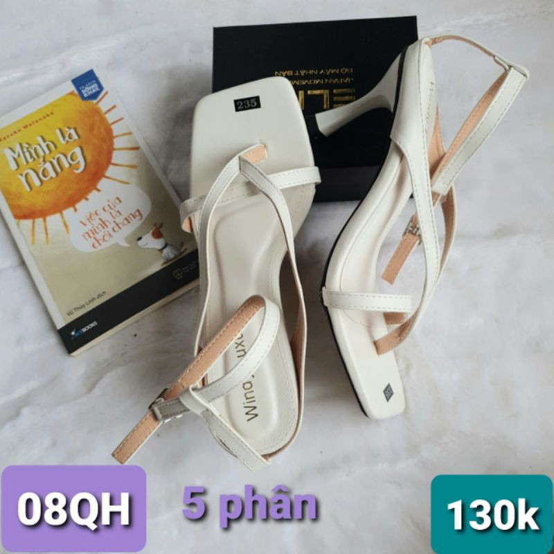 [Mã SKAMLTSM9 giảm 10% đơn 99K] Giày Sandal Quai Hậu Cao Gót Nữ 5 Phân Kẹp Ngón - MS 08QH