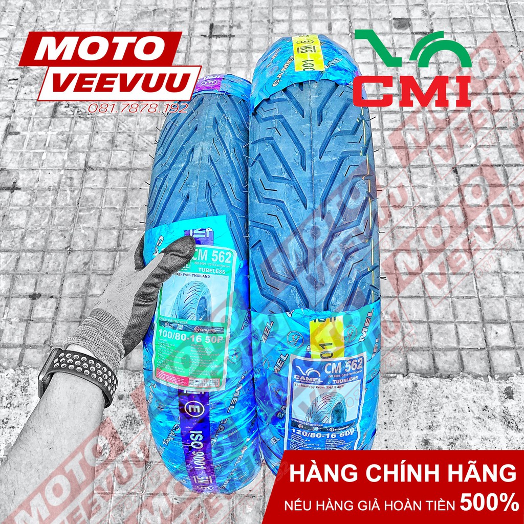 Vỏ lốp xe máy Camel CRV Cheetah 100/80-16 TL 562 Gai City Grip SH (Lốp không ruột)