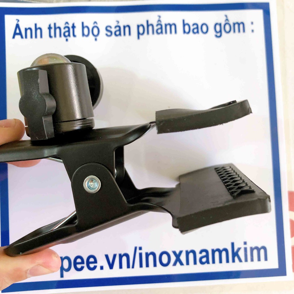 Kẹp Bàn Gopro, Osmo Action, Sjcam, Yi action bằng Thép kèm đầu xoay 360 - GoPro101 - inoxnamkim