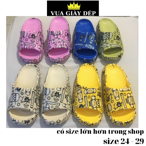 Dép trẻ em bé trai bé gái , dép lê bánh mì trẻ con đúc MINIONS size từ 24 đến 29 (có size lớn trong shop)