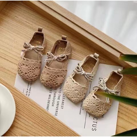 Giày Búp Bê Đế Mềm Đính Nơ Thời Trang Xuân Thu Cho Bé Gái 1-3 Tuổi