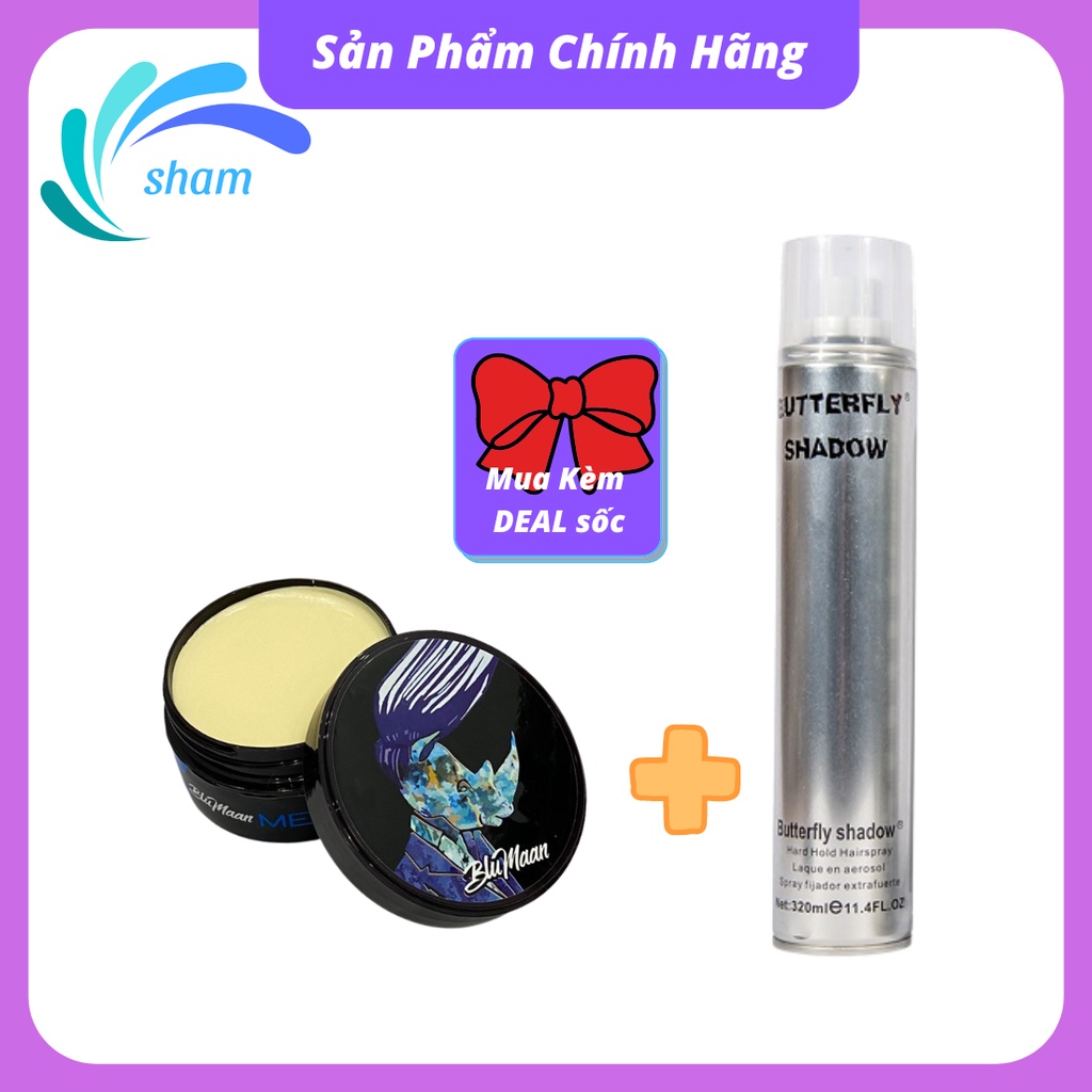 Gôm xịt tóc nam tạo kiểu BUTTERFLY 320ml L2 siêu cứng giữ nếp 12h