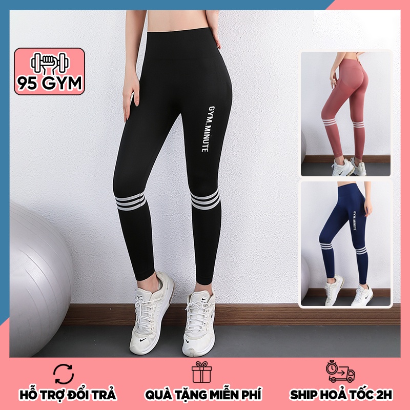 Quần tập gym yoga nữ chun mông QD16 dáng quần legging thể thao cạp cap lưng cao nâng mông tôn dáng chất dệt