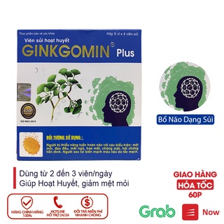 Hoạt huyết Ginkgomin Plus Dạng Sủi Hộp 20 Viên Giảm Đau Đầu, Căng Thẳng Ginkgo Biloba Mỹ Phẩm Shop