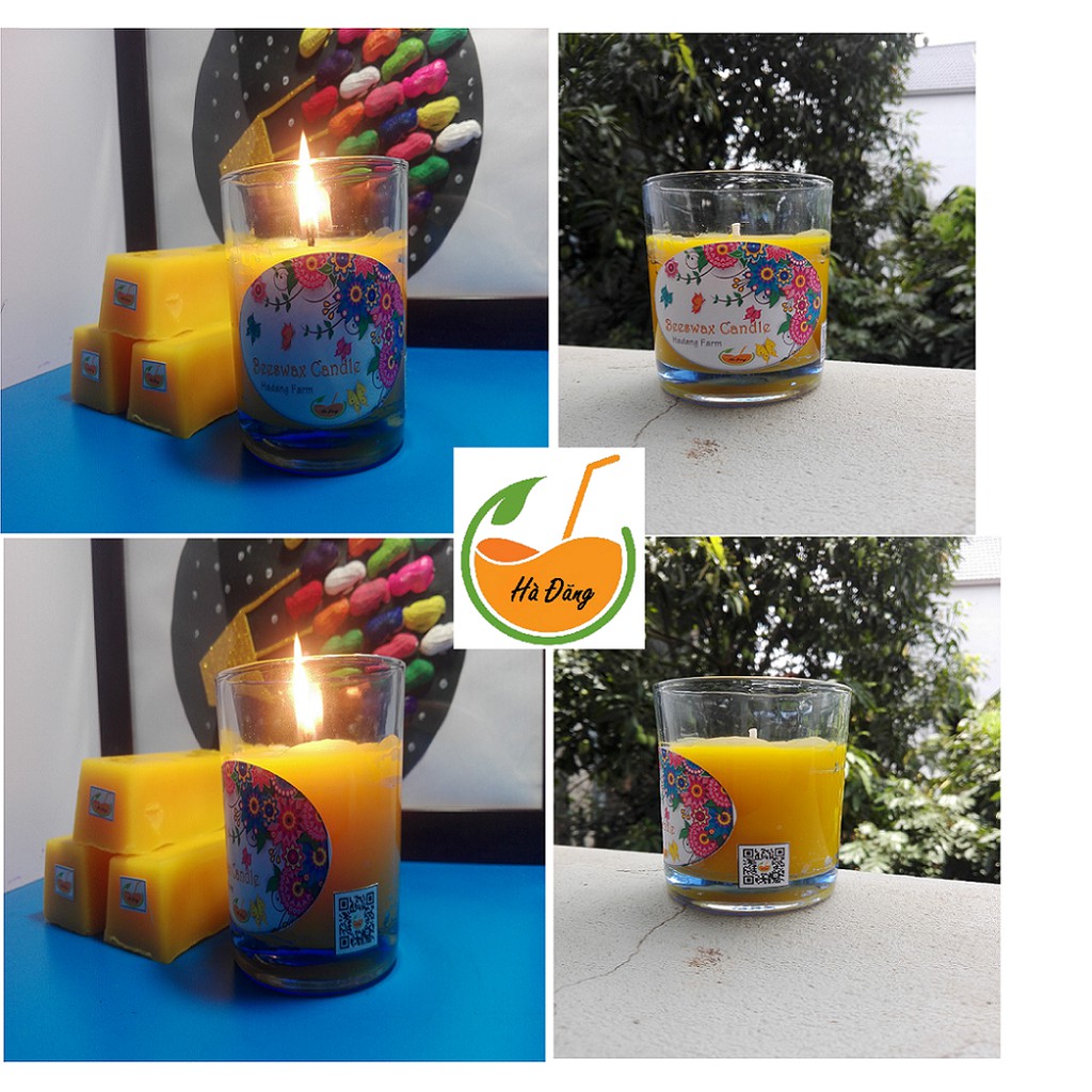 Nến thơm sáp ong Hà Đăng 24h, cháy liên tục 24-36 tiếng, nến thơm 10 mùi hương và màu sắc tự nhiên, không khói, nến sạch