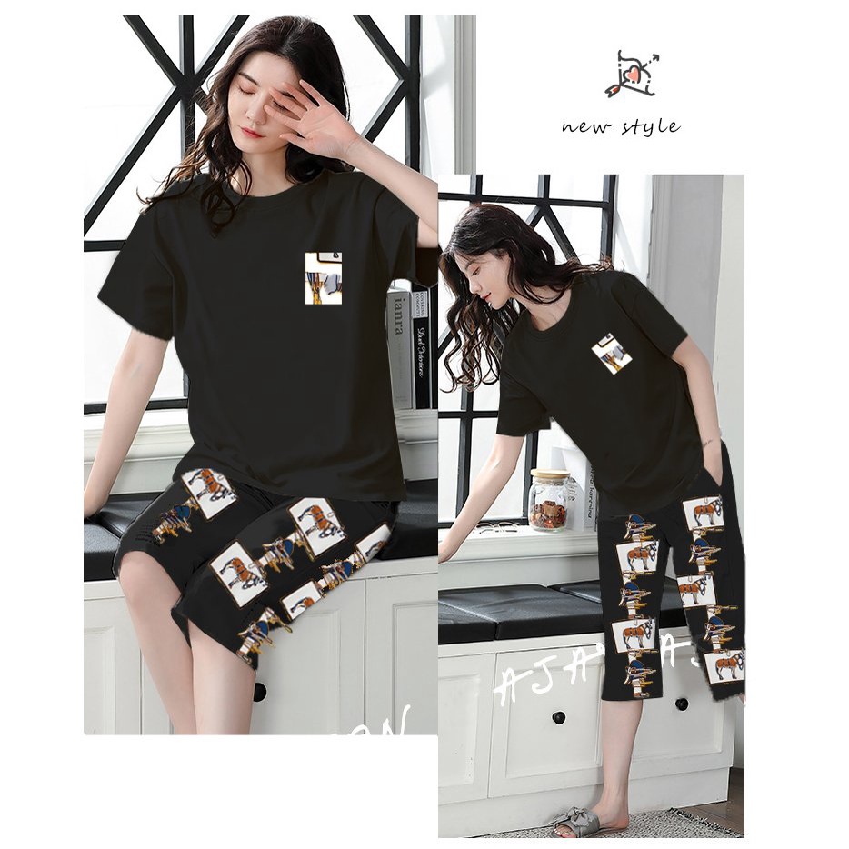 Đồ bộ nữ cộc tay mặc nhà thời trang mới nhất - Chất liệu Cotton, bộ đồ mặc nhà dễ thương