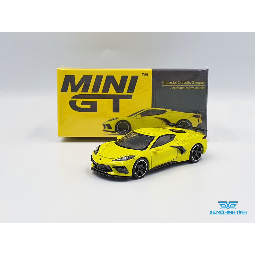 Xe Mô Hình Chevrolet Corvertte Stingray 2020 Accelerate Yellow Metallic LHD Tỉ lệ 1:64 Mini GT (Vàng)