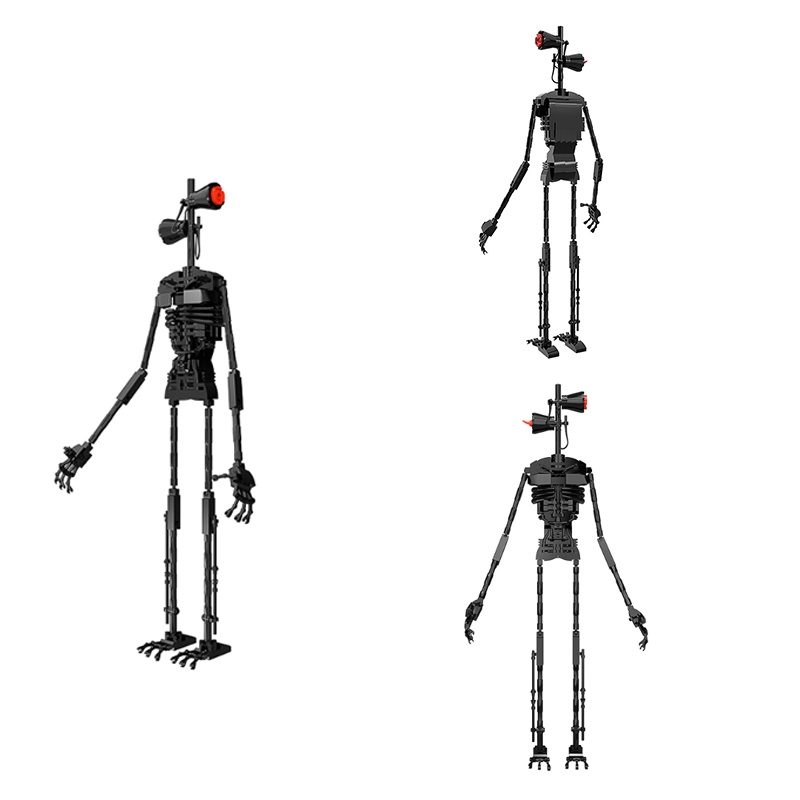 299PCS Moc Horror Game Scene Siren Head Classic Mechanical Monster Building Block Assembly Model Black Mechanical Robot Boy Toy Gift