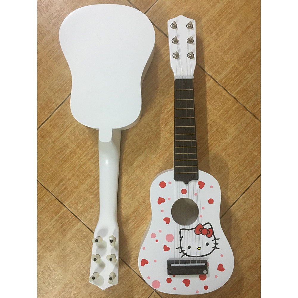 Đàn Ukulele Soprano 6 dây họa tiết mèo Kitty trắng - HÀNG CÓ SẴN
