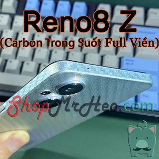 Skin Dán Full Mặt Sau Lưng và Viền Vân 3D Oppo Reno8 Z / 8Z / Reno 8 Z (Carbon, Hình Hộp, Nhám, Vân Da, Nhôm Xước)