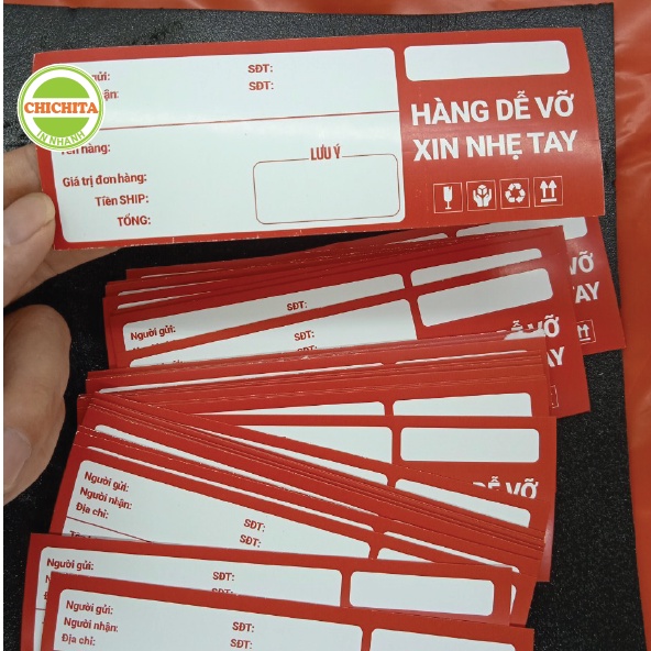 Hàng dễ vỡ phiếu gửi hàng cho shop (14x5cm, 30x5cm)