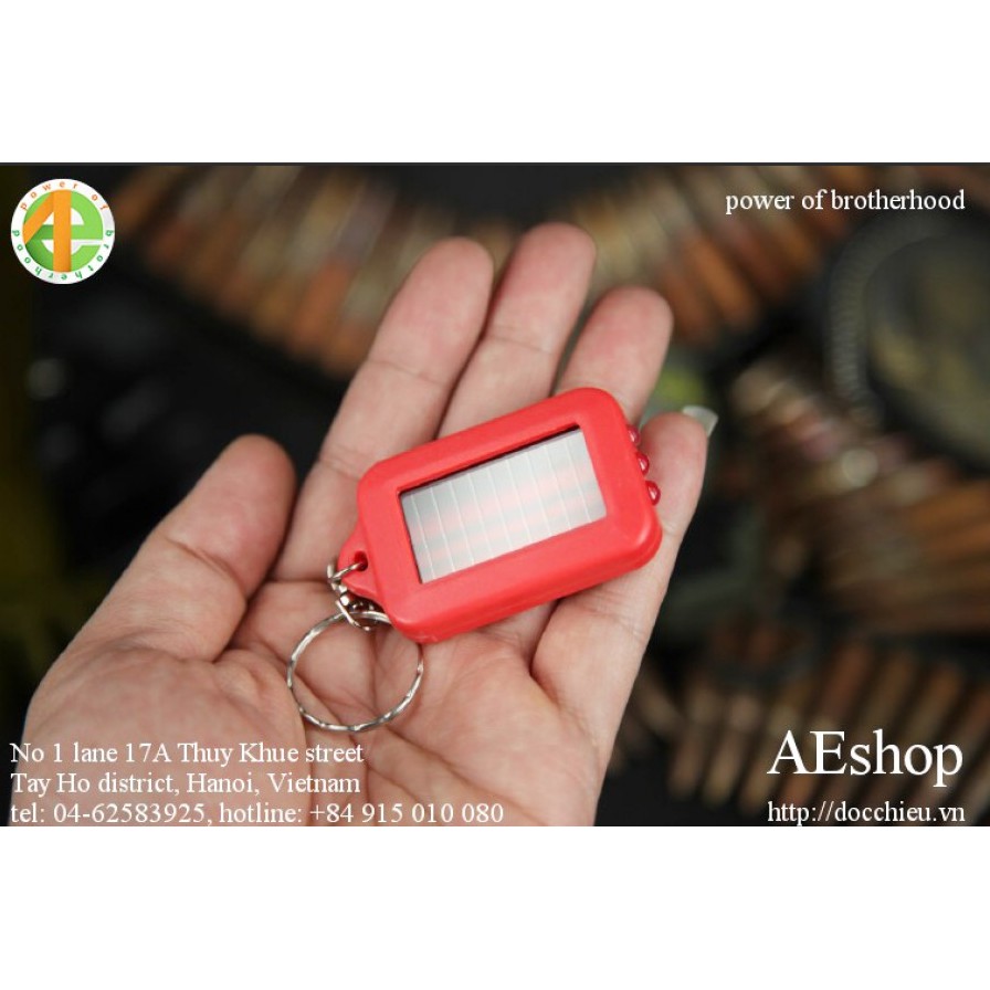 Đèn pin treo khóa năng lượng mặt trời led mini