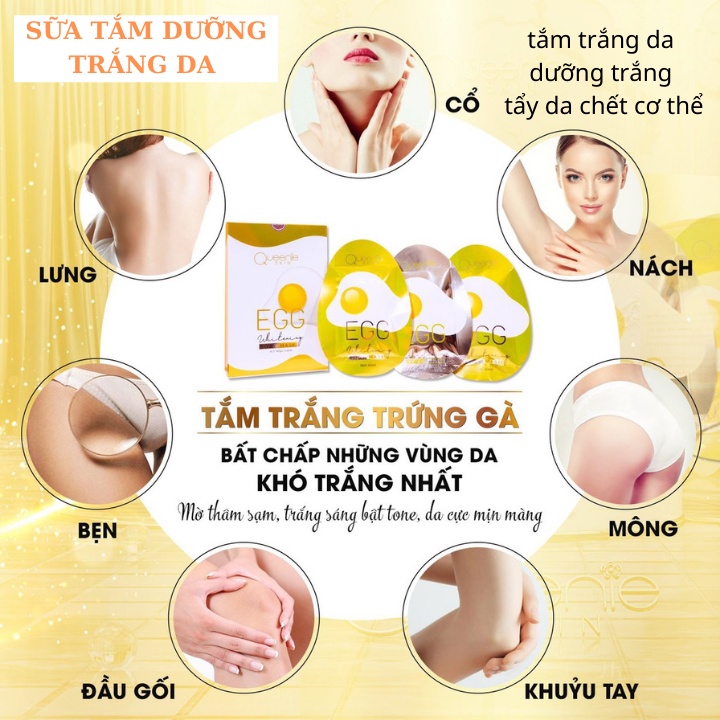 Sữa Tắm Dưỡng Trắng Da Dưỡng Ẩm Dưỡng Da Tắm Trắng Trứng Gà Queenieskin Tắm Trắng Da Như Sữa Dưỡng Trắng Da Body