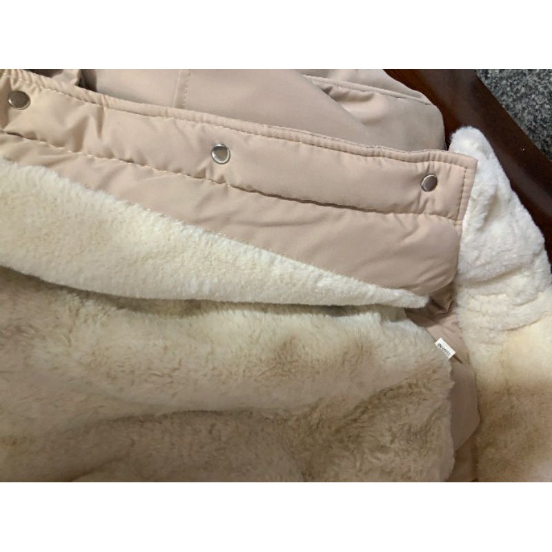 Áo khoác thô kaki lót lông mềm mịn cho bé trai và bé gái