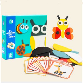 Freeship đơn 99k_bộ xếp hình ze géoanimo giúp bé phát triển trí thông minh