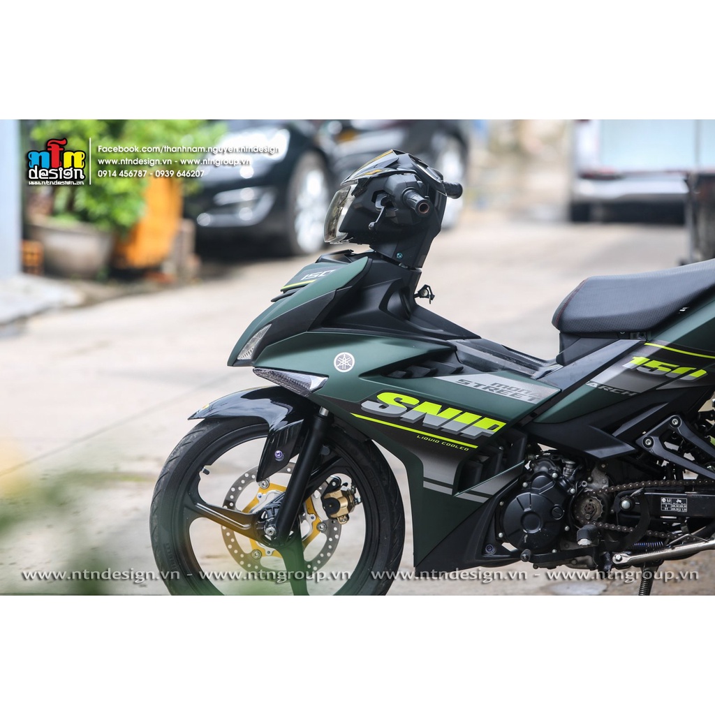 Tem rời Exciter 150 xanh nhám Sniper , tem 3 lớp cao cấp , ảnh thực tế