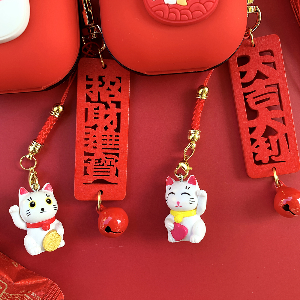 Samsung Galaxy Buds 2 / Buds Pro / Buds LIVE Vỏ bảo vệ hộp sạc hình mèo thần tài