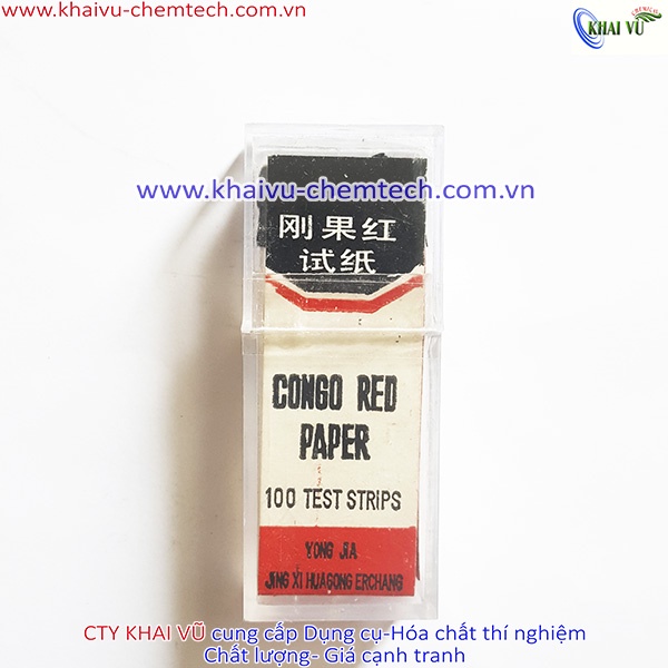 Hộp 100 que Giấy thử test Công gô đỏ Congo red thí nghiệm