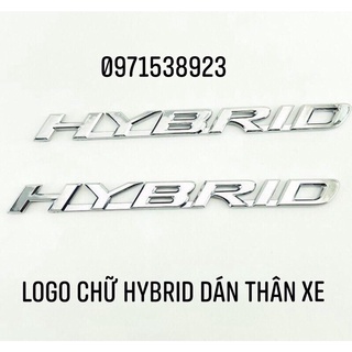 Logo chữ nổi HYBRID dán đuôi xe hàng cao cấp