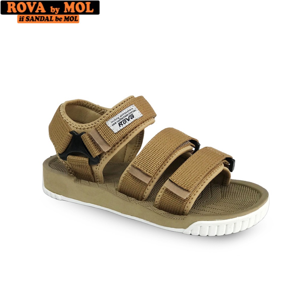 Giày sandal unisex nam nữ 3 quai ngang có quai hậu cố định mang đi học đi biển du lịch hiệu Rova RV183G