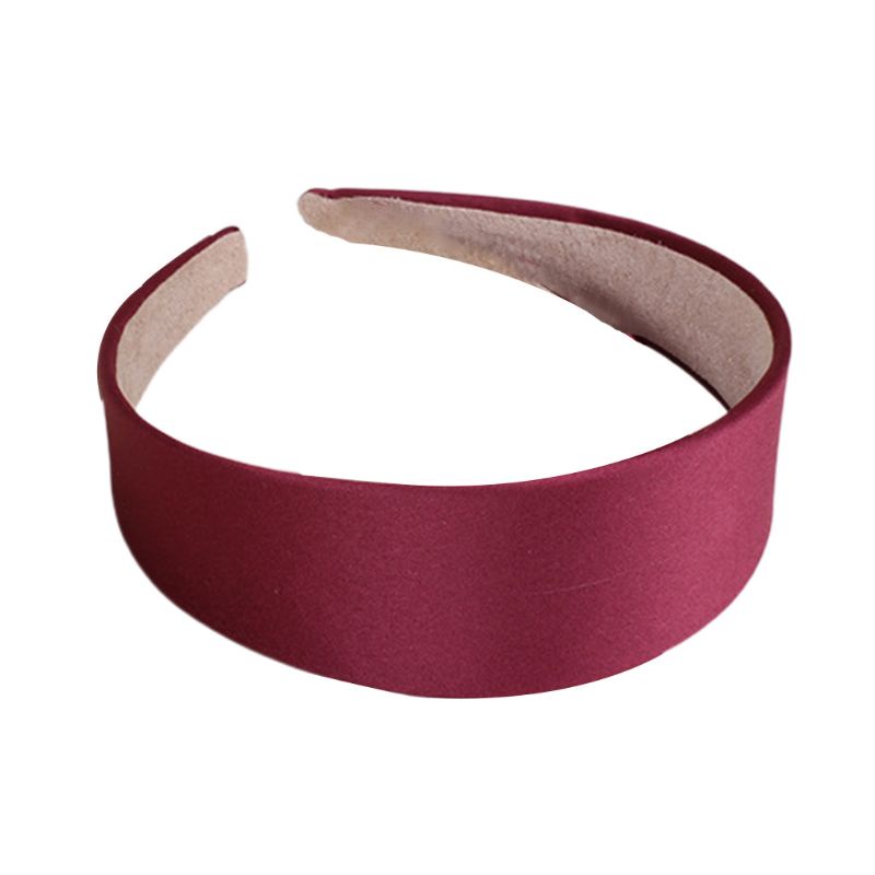 Băng Đô Cài Tóc Bản Rộng 4cm Bằng Lụa Nhân Tạo Màu Trơn Phong Cách Cổ Điển Thời Trang Cho Nữ
