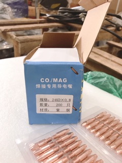 10 cái - Bép hàn Mig 0.8/1.0/1.2 ( vỉ 20 cái - ngắn béo )