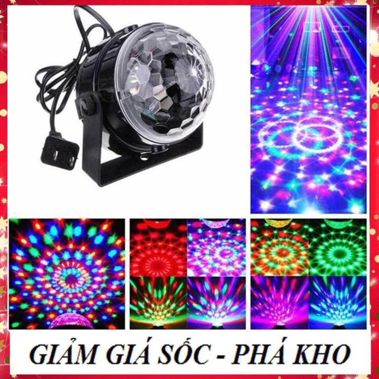 Đèn LED xoay 7 màu vũ trường cảm ứng nhạc mini