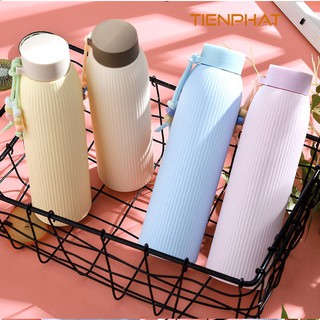 Bình giữ nhiệt 320ml - Bình nước thủy tinh vỏ bọc silicon (có ảnh thật)
