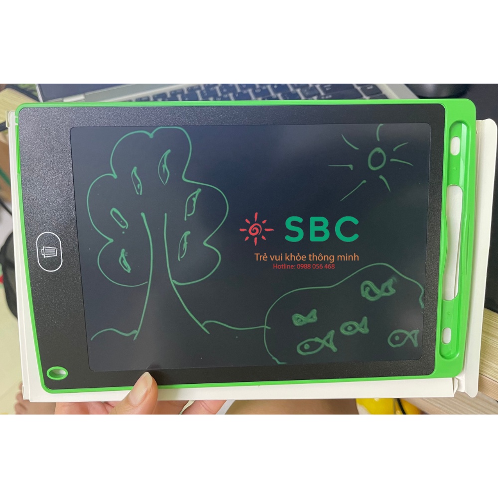 Bảng viết điện tử tự xóa LCD thông minh cho bé học và tập viết tập vẽ đa năng 8.5 inch